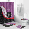 Personalised Aotearoa Lawn Bowls Bathroom Set Maori and Silver Fern Sporty Style Pink Color - Aussie Hoodie