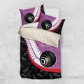 Personalised Aotearoa Lawn Bowls Bedding Set Maori and Silver Fern Sporty Style Pink Color - Aussie Hoodie