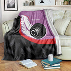 Personalised Aotearoa Lawn Bowls Blanket Maori and Silver Fern Sporty Style Pink Color - Aussie Hoodie
