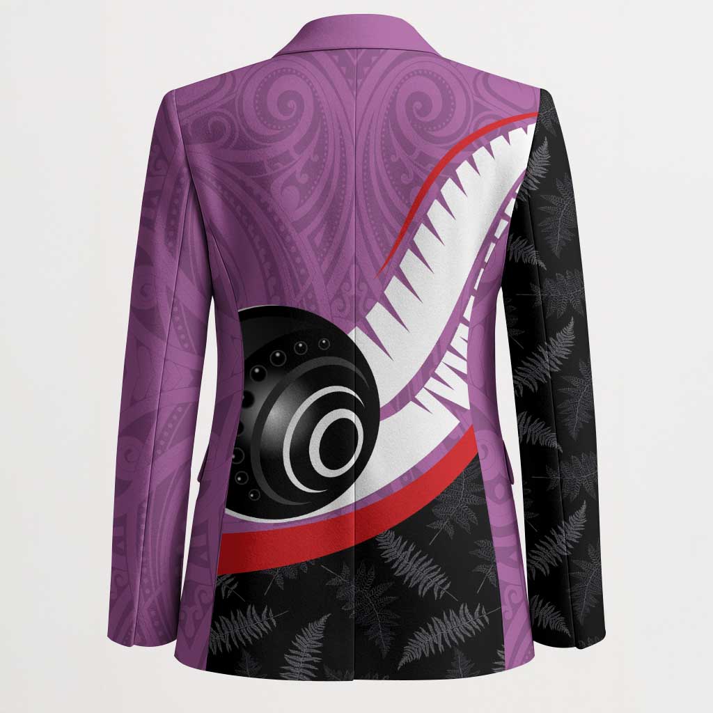 Personalised Aotearoa Lawn Bowls Blazer Maori and Silver Fern Sporty Style Pink Color - Aussie Hoodie