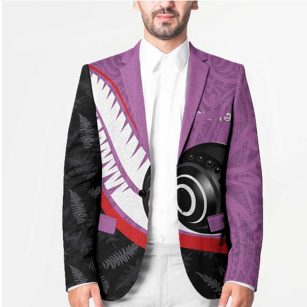 Personalised Aotearoa Lawn Bowls Blazer Maori and Silver Fern Sporty Style Pink Color - Aussie Hoodie