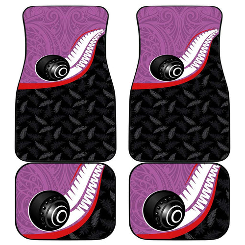 Aotearoa Lawn Bowls Car Mats Maori and Silver Fern Sporty Style Pink Color - Aussie Hoodie