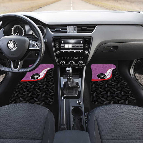 Aotearoa Lawn Bowls Car Mats Maori and Silver Fern Sporty Style Pink Color - Aussie Hoodie
