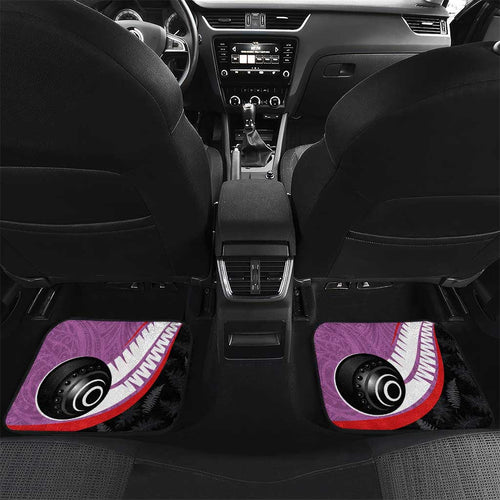 Aotearoa Lawn Bowls Car Mats Maori and Silver Fern Sporty Style Pink Color - Aussie Hoodie