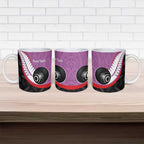 Personalised Aotearoa Lawn Bowls Ceramic Mug Maori and Silver Fern Sporty Style Pink Color - Aussie Hoodie