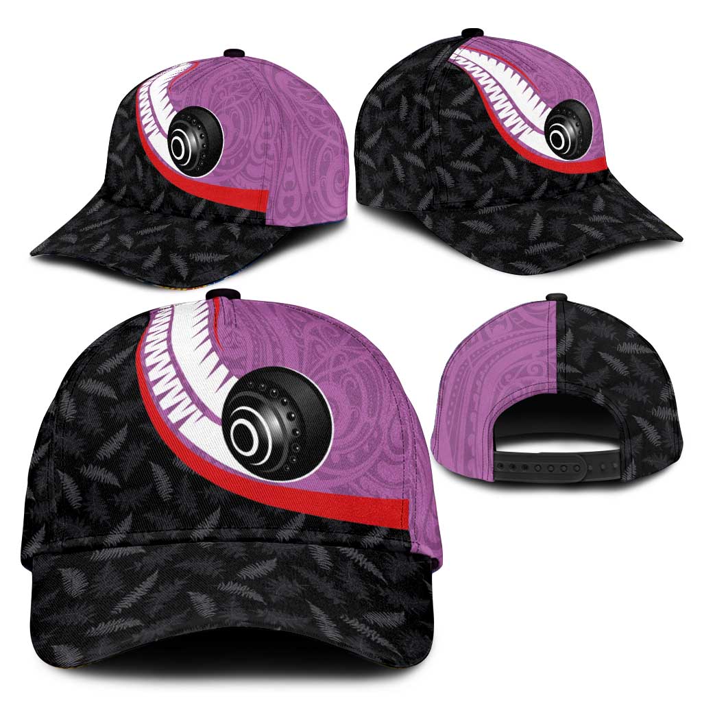 Aotearoa Lawn Bowls Classic Cap Maori and Silver Fern Sporty Style Pink Color - Aussie Hoodie