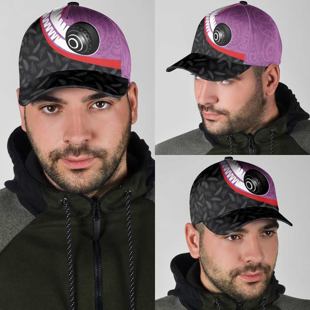 Aotearoa Lawn Bowls Classic Cap Maori and Silver Fern Sporty Style Pink Color - Aussie Hoodie