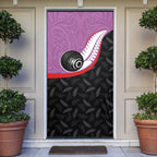 Aotearoa Lawn Bowls Door Cover Maori and Silver Fern Sporty Style Pink Color - Aussie Hoodie
