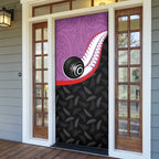 Aotearoa Lawn Bowls Door Cover Maori and Silver Fern Sporty Style Pink Color - Aussie Hoodie