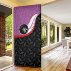 Aotearoa Lawn Bowls Door Cover Maori and Silver Fern Sporty Style Pink Color - Aussie Hoodie