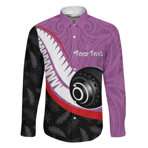 Personalised Aotearoa Lawn Bowls Family Matching Mermaid Dress and Hawaiian Shirt Maori and Silver Fern Sporty Style Pink Color - Aussie Hoodie