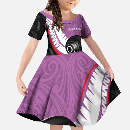 Personalised Aotearoa Lawn Bowls Family Matching Puletasi and Hawaiian Shirt Maori and Silver Fern Sporty Style Pink Color - Aussie Hoodie