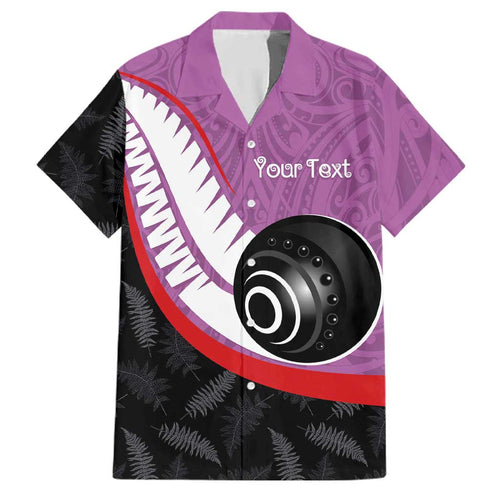 Personalised Aotearoa Lawn Bowls Family Matching Short Sleeve Bodycon Dress and Hawaiian Shirt Maori and Silver Fern Sporty Style Pink Color - Aussie Hoodie