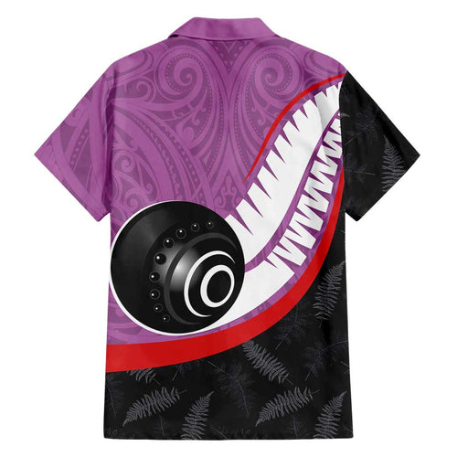 Personalised Aotearoa Lawn Bowls Family Matching Short Sleeve Bodycon Dress and Hawaiian Shirt Maori and Silver Fern Sporty Style Pink Color - Aussie Hoodie
