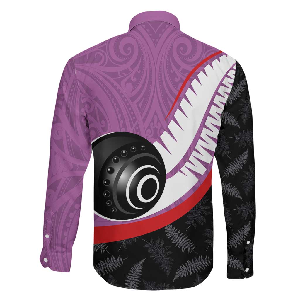 Personalised Aotearoa Lawn Bowls Family Matching Summer Maxi Dress and Hawaiian Shirt Maori and Silver Fern Sporty Style Pink Color - Aussie Hoodie