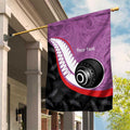 Personalised Aotearoa Lawn Bowls Garden Flag Maori and Silver Fern Sporty Style Pink Color - Aussie Hoodie