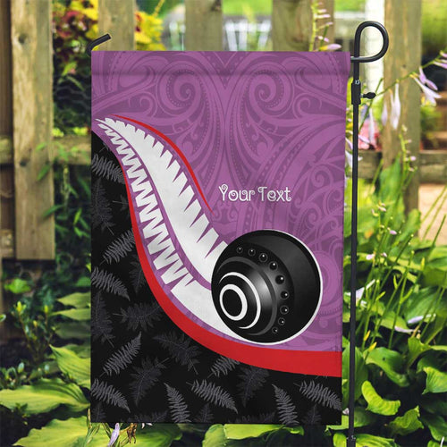 Personalised Aotearoa Lawn Bowls Garden Flag Maori and Silver Fern Sporty Style Pink Color - Aussie Hoodie