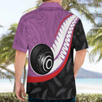 Personalised Aotearoa Lawn Bowls Hawaiian Shirt Maori and Silver Fern Sporty Style Pink Color - Aussie Hoodie
