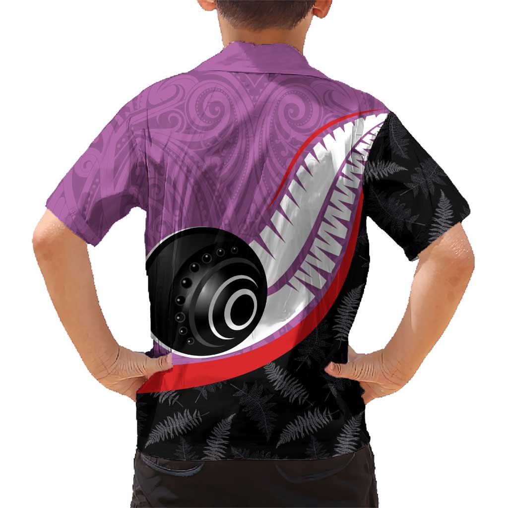 Personalised Aotearoa Lawn Bowls Hawaiian Shirt Maori and Silver Fern Sporty Style Pink Color - Aussie Hoodie