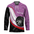 Personalised Aotearoa Lawn Bowls Hockey Jersey Maori and Silver Fern Sporty Style Pink Color - Aussie Hoodie