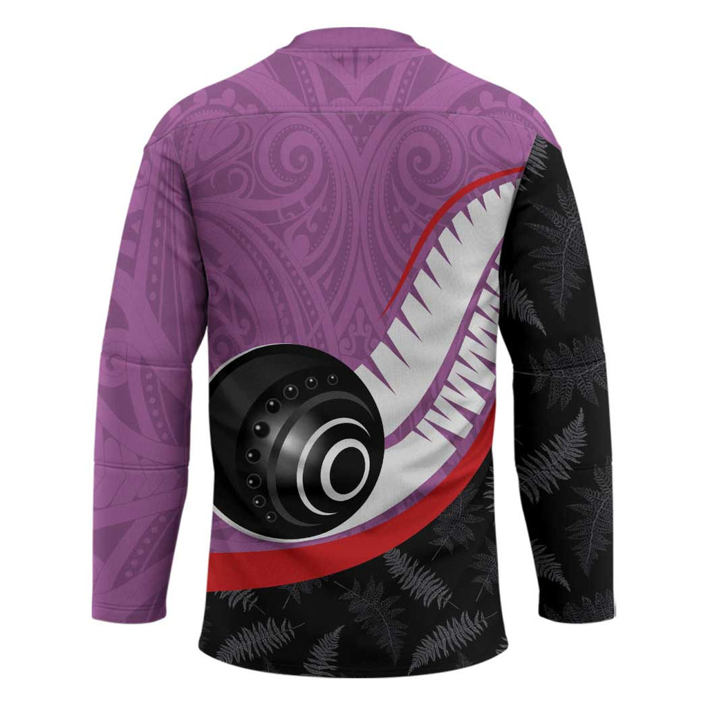 Personalised Aotearoa Lawn Bowls Hockey Jersey Maori and Silver Fern Sporty Style Pink Color - Aussie Hoodie