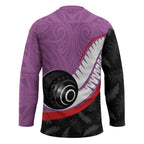 Personalised Aotearoa Lawn Bowls Hockey Jersey Maori and Silver Fern Sporty Style Pink Color - Aussie Hoodie