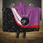 Personalised Aotearoa Lawn Bowls Hooded Blanket Maori and Silver Fern Sporty Style Pink Color - Aussie Hoodie
