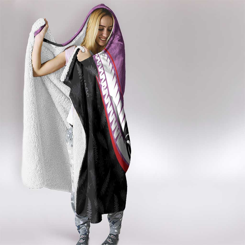 Personalised Aotearoa Lawn Bowls Hooded Blanket Maori and Silver Fern Sporty Style Pink Color - Aussie Hoodie