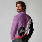 Personalised Aotearoa Lawn Bowls Long Sleeve Polo Shirt Maori and Silver Fern Sporty Style Pink Color - Aussie Hoodie