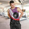 Personalised Aotearoa Lawn Bowls Men Tank Top Maori and Silver Fern Sporty Style Pink Color - Aussie Hoodie