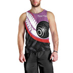 Personalised Aotearoa Lawn Bowls Men Tank Top Maori and Silver Fern Sporty Style Pink Color - Aussie Hoodie