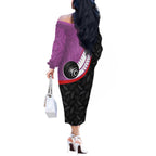Personalised Aotearoa Lawn Bowls Off The Shoulder Long Sleeve Dress Maori and Silver Fern Sporty Style Pink Color - Aussie Hoodie