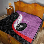 Personalised Aotearoa Lawn Bowls Quilt Maori and Silver Fern Sporty Style Pink Color - Aussie Hoodie