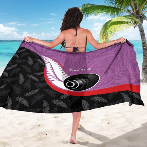 Personalised Aotearoa Lawn Bowls Sarong Maori and Silver Fern Sporty Style Pink Color - Aussie Hoodie