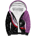 Personalised Aotearoa Lawn Bowls Sherpa Hoodie Maori and Silver Fern Sporty Style Pink Color - Aussie Hoodie