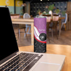 Personalised Aotearoa Lawn Bowls Skinny Tumbler Maori and Silver Fern Sporty Style Pink Color - Aussie Hoodie