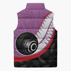 Personalised Aotearoa Lawn Bowls Sleeveless Puffer Jacket Maori and Silver Fern Sporty Style Pink Color - Aussie Hoodie