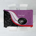 Personalised Aotearoa Lawn Bowls Tablecloth Maori and Silver Fern Sporty Style Pink Color - Aussie Hoodie