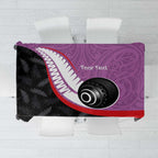 Personalised Aotearoa Lawn Bowls Tablecloth Maori and Silver Fern Sporty Style Pink Color - Aussie Hoodie