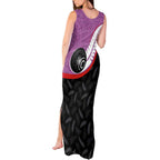 Personalised Aotearoa Lawn Bowls Tank Maxi Dress Maori and Silver Fern Sporty Style Pink Color - Aussie Hoodie