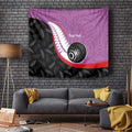 Personalised Aotearoa Lawn Bowls Tapestry Maori and Silver Fern Sporty Style Pink Color - Aussie Hoodie