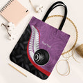 Personalised Aotearoa Lawn Bowls Tote Bag Maori and Silver Fern Sporty Style Pink Color - Aussie Hoodie