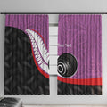 Personalised Aotearoa Lawn Bowls Window Curtain Maori and Silver Fern Sporty Style Pink Color - Aussie Hoodie