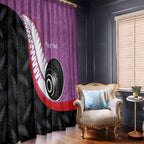 Personalised Aotearoa Lawn Bowls Window Curtain Maori and Silver Fern Sporty Style Pink Color - Aussie Hoodie