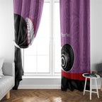 Personalised Aotearoa Lawn Bowls Window Curtain Maori and Silver Fern Sporty Style Pink Color - Aussie Hoodie