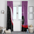 Personalised Aotearoa Lawn Bowls Window Curtain Maori and Silver Fern Sporty Style Pink Color - Aussie Hoodie
