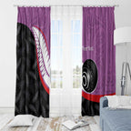 Personalised Aotearoa Lawn Bowls Window Curtain Maori and Silver Fern Sporty Style Pink Color - Aussie Hoodie