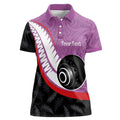 Personalised Aotearoa Lawn Bowls Women Polo Shirt Maori and Silver Fern Sporty Style Pink Color - Aussie Hoodie