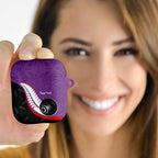 Personalised Aotearoa Lawn Bowls AirPods Case Maori and Silver Fern Sporty Style Purple Color - Aussie Hoodie