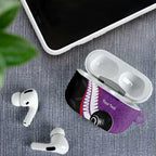 Personalised Aotearoa Lawn Bowls AirPods Case Maori and Silver Fern Sporty Style Purple Color - Aussie Hoodie